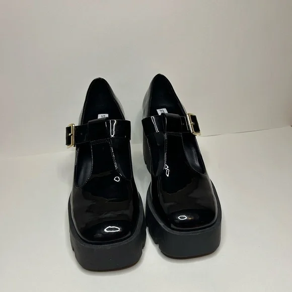 Steve Madden Black Patent Platform Shoes - Picture 5 of 5